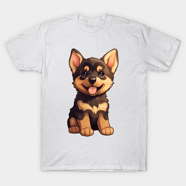 Cute Kawaii Shepherd Puppy T-Shirt by CreativeJourney